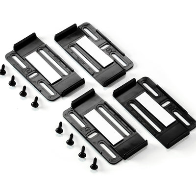 Vier schwarze SimpleFix Blackline Clip-Module mit acht Schrauben