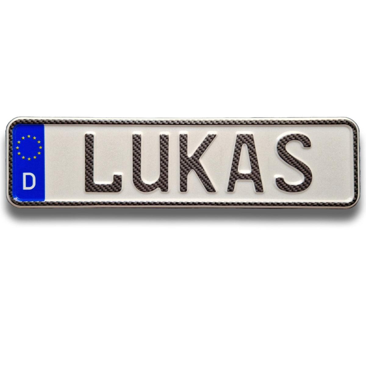 Kettcar- und Tretauto-Namensschild in Carbon-Optik – personalisierbar – Foto 1