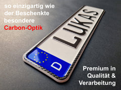 Kettcar- und Tretauto-Namensschild in Carbon-Optik – personalisierbar – Foto 2