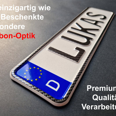 Kettcar- und Tretauto-Namensschild in Carbon-Optik – personalisierbar – Foto 2
