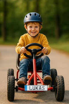 Kettcar- und Tretauto-Namensschild in Carbon-Optik – personalisierbar – Foto 4