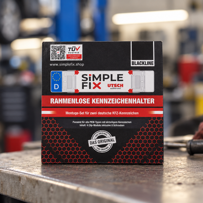 SimpleFix Deutschland Blackline Verpackung in einer Kfz-Werkstatt