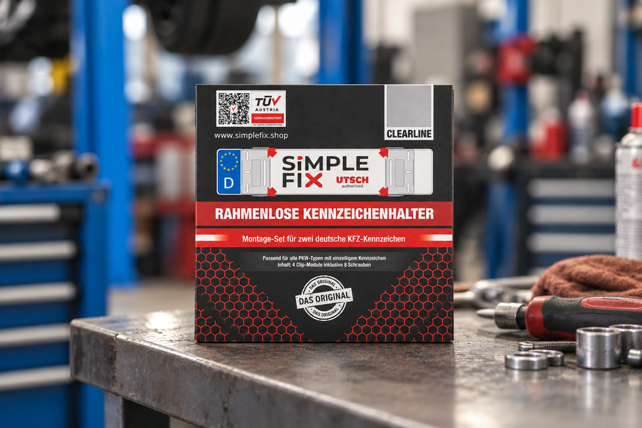SimpleFix Deutschland Clearline Verpackung in einer Kfz-Werkstatt
